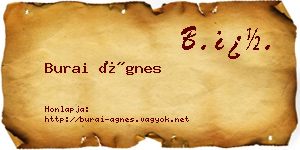 Burai Ágnes névjegykártya